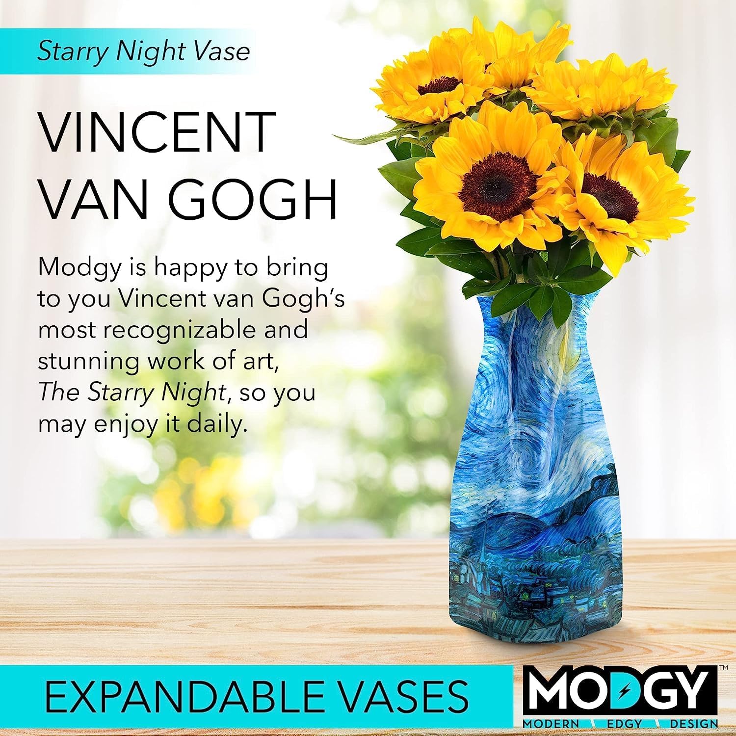 Van Gogh Foldable Unbreakable Plastic Flower Vase - Modern Decor - Image 2