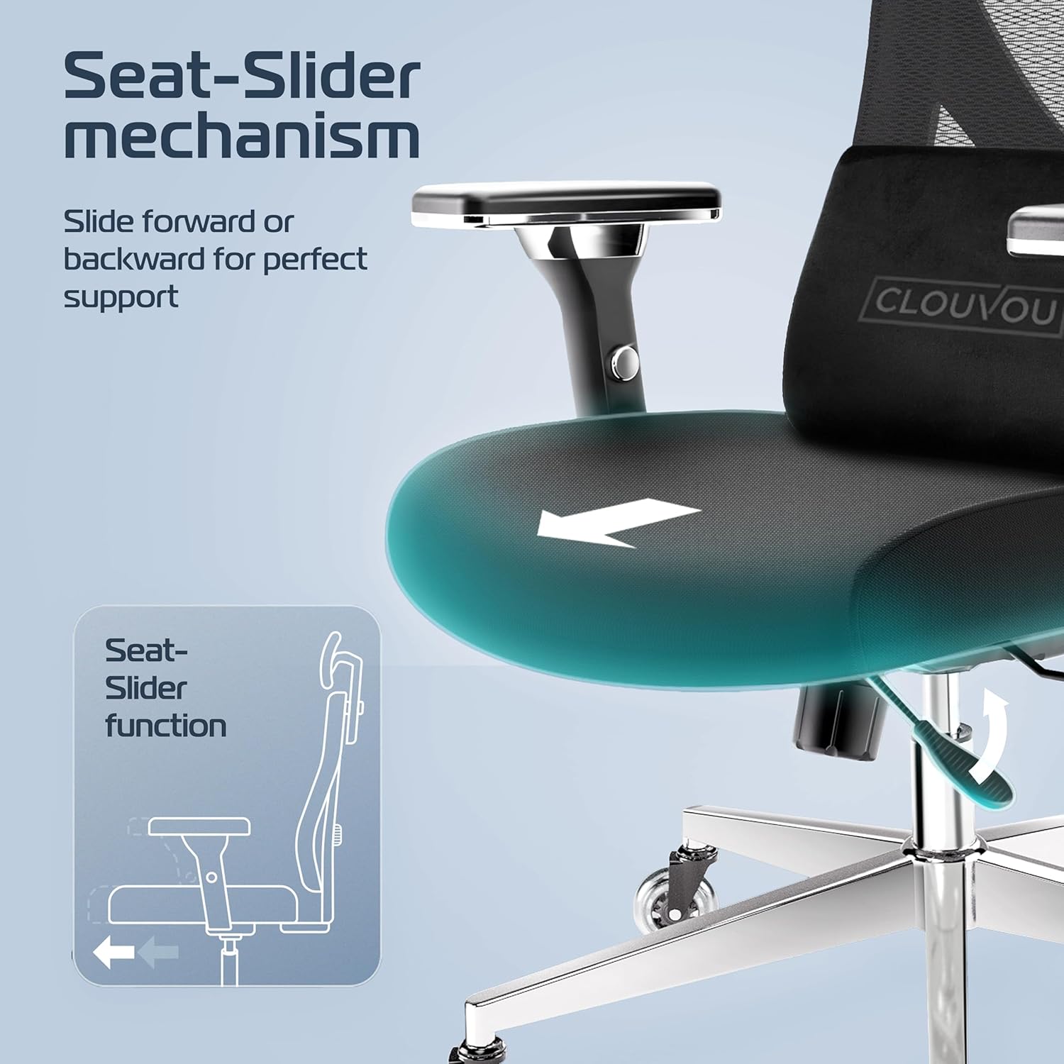 CleverSeat Ergonomic Office Chair: #1 Rated, Comfy Breathable Mesh, 330lbs Support. - Image 6