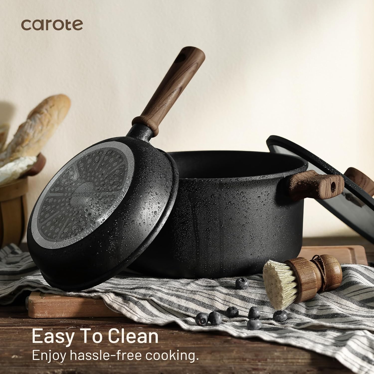 CAROTE 16pc Nonstick Pots & Pans: Titanium, Scratch-Resistant, Induction. - Image 2