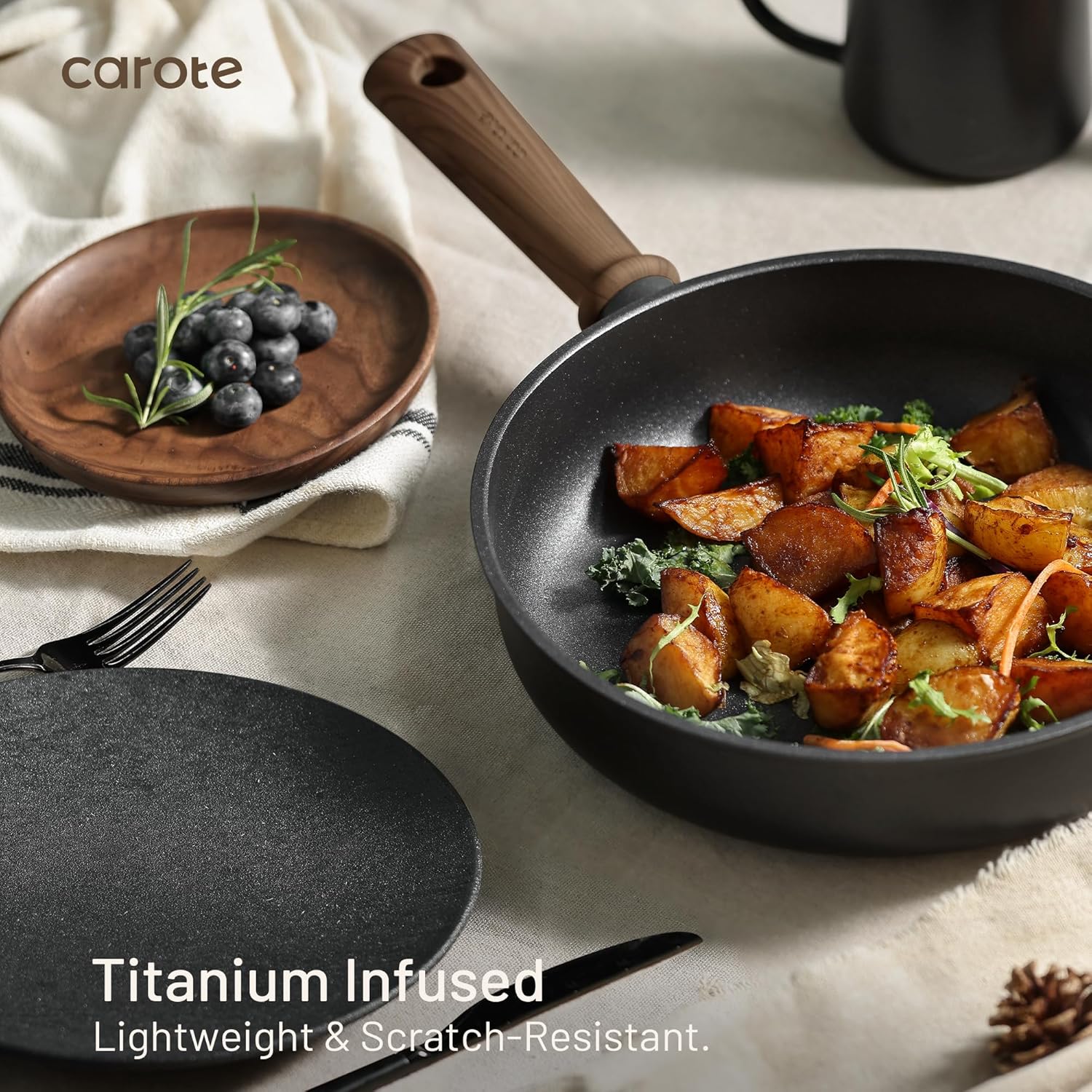 CAROTE 16pc Nonstick Pots & Pans: Titanium, Scratch-Resistant, Induction. - Image 6