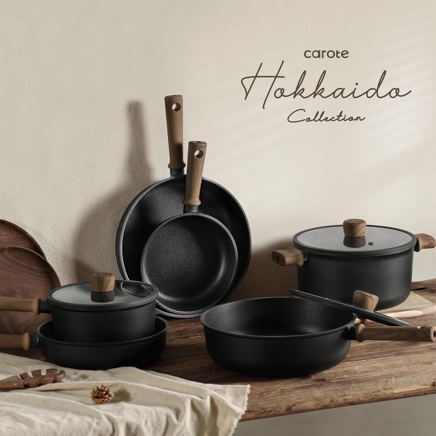 CAROTE 16pc Nonstick Pots & Pans: Titanium, Scratch-Resistant, Induction. - Image 7