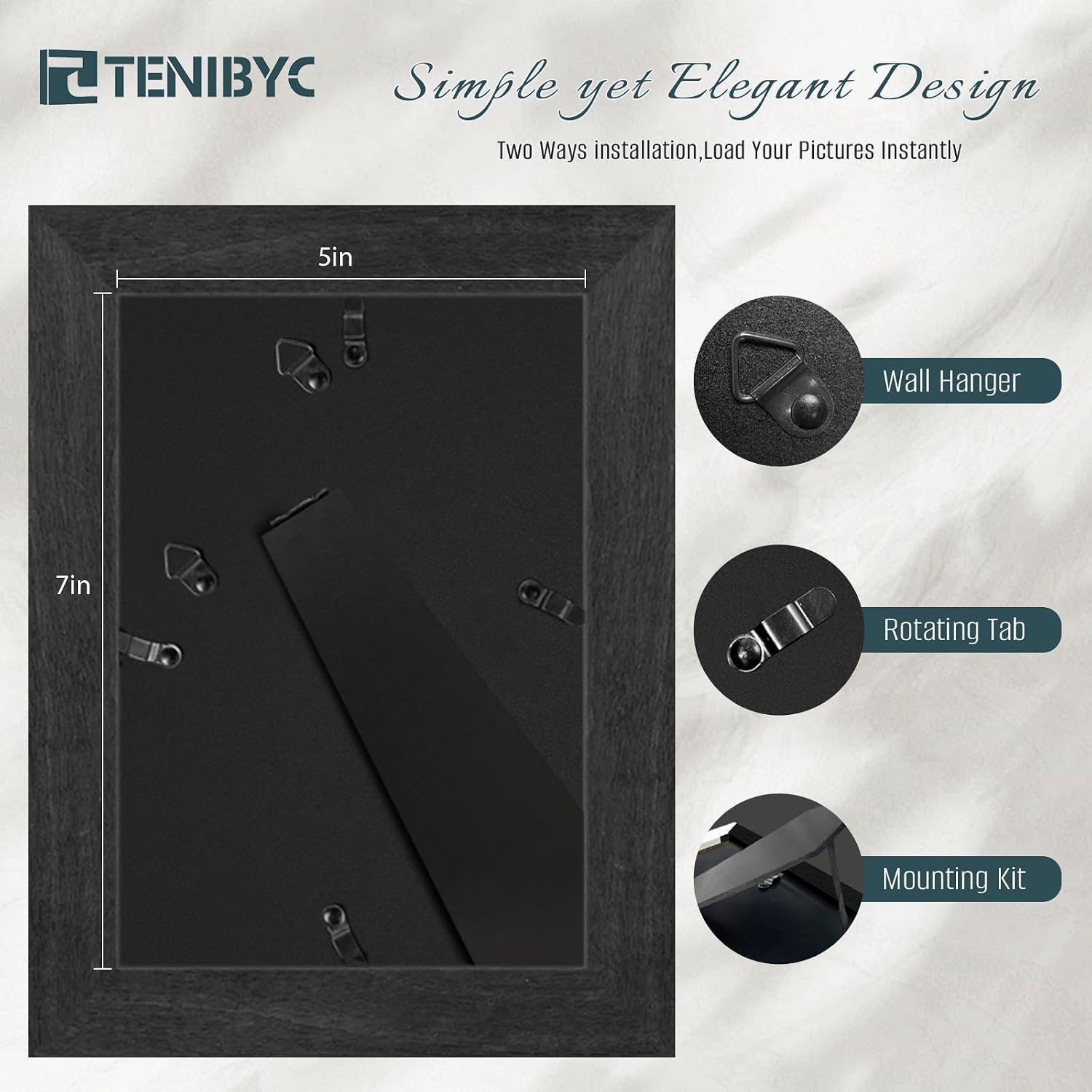 Review: Black 5x7 Wood Frame 4-Pack with HD Glass, Table/Wall Display - Image 3