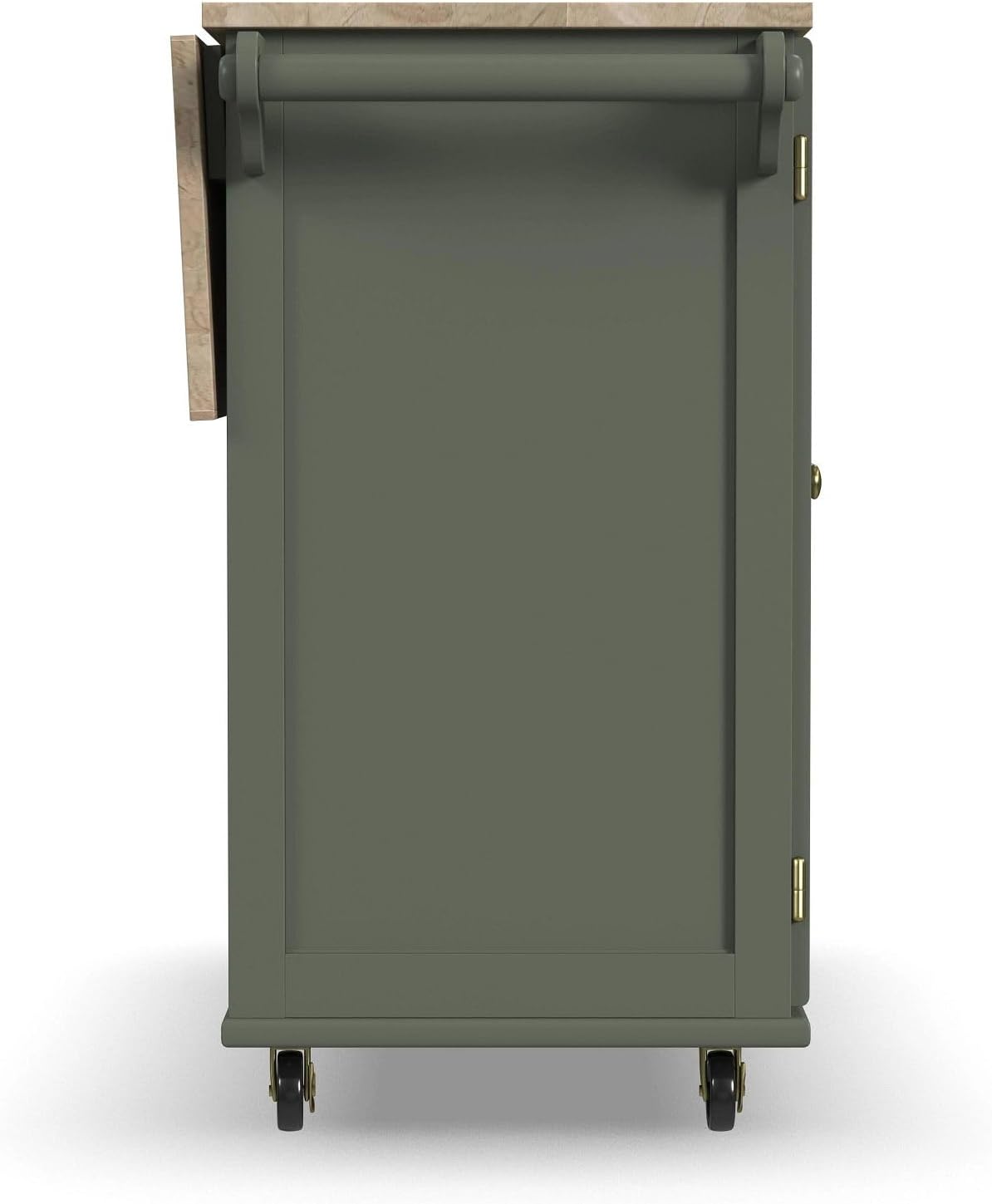 Homestyles Green Mobile Kitchen Cart Review: Dropleaf Wood Top - Image 3