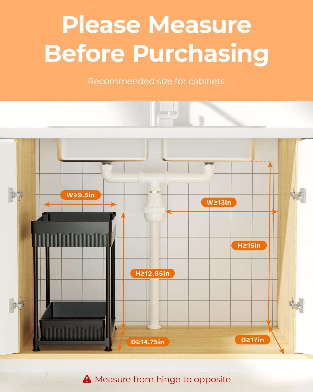 Reviewed: 3-Pack Black 2-Tier Under Sink Sliding Organizers - Image 4