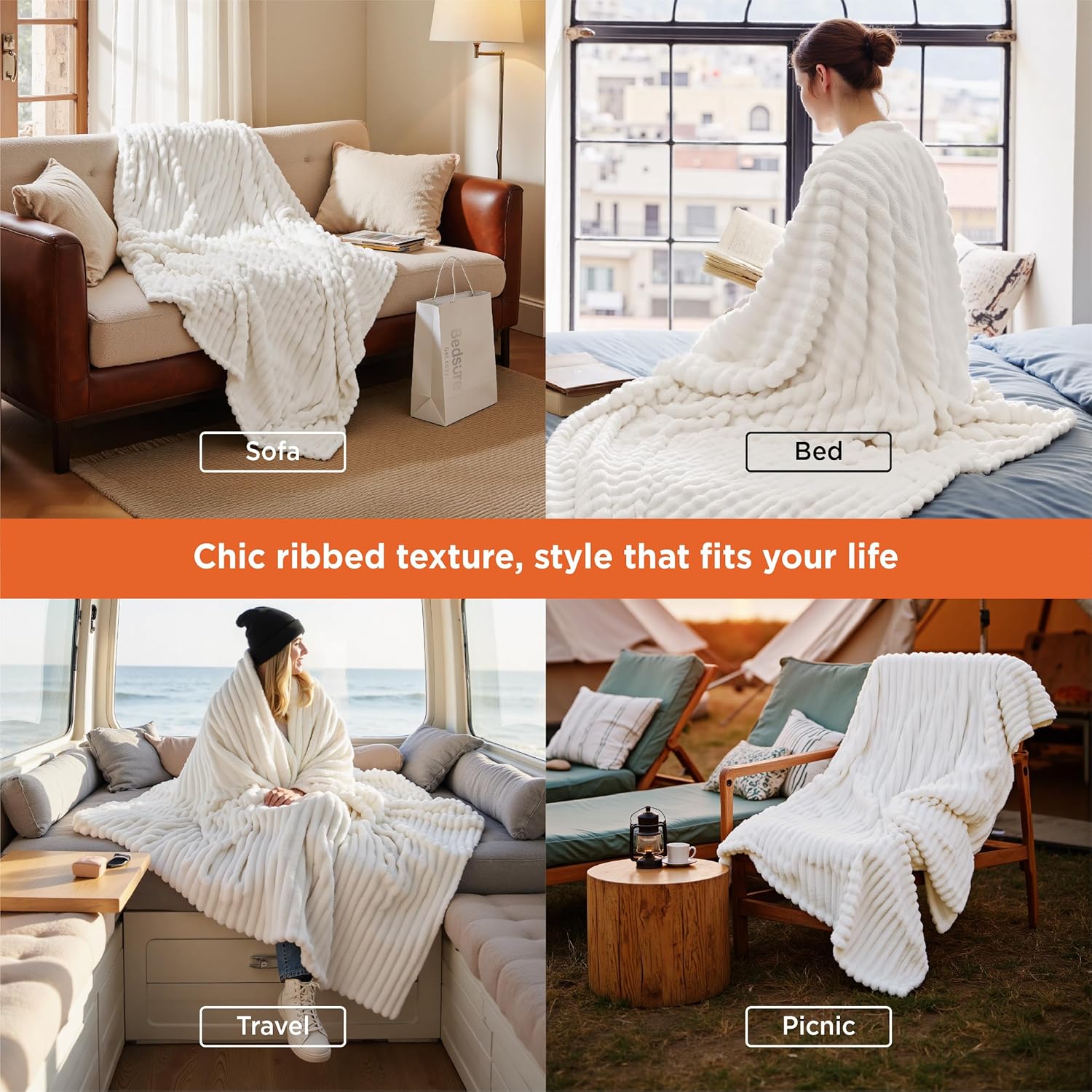 Review: Bedsure GentleSoft White Cozy Fleece Throw Blanket for Home & Gifts - Image 4