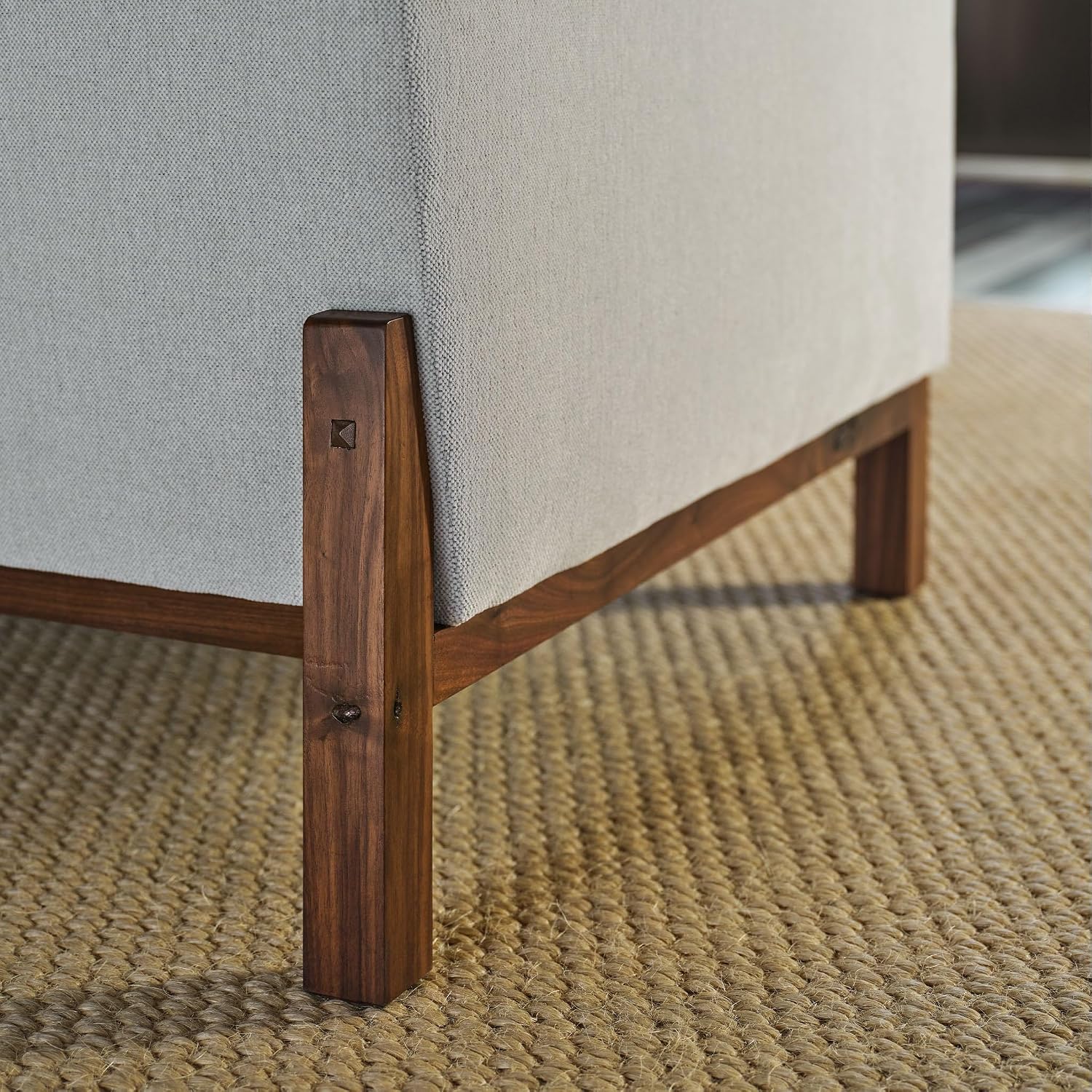 Sustainable USA Walnut Lounge Chair Review (Pillowed, Easy-Care Fabric) & Media Console - Image 4