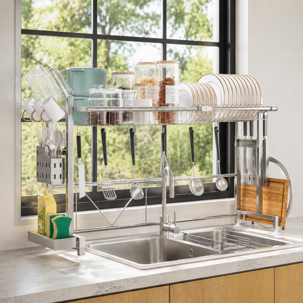 Expandable Over-Sink Dish Rack Review: Stainless Steel, Large Capacity - Image 3
