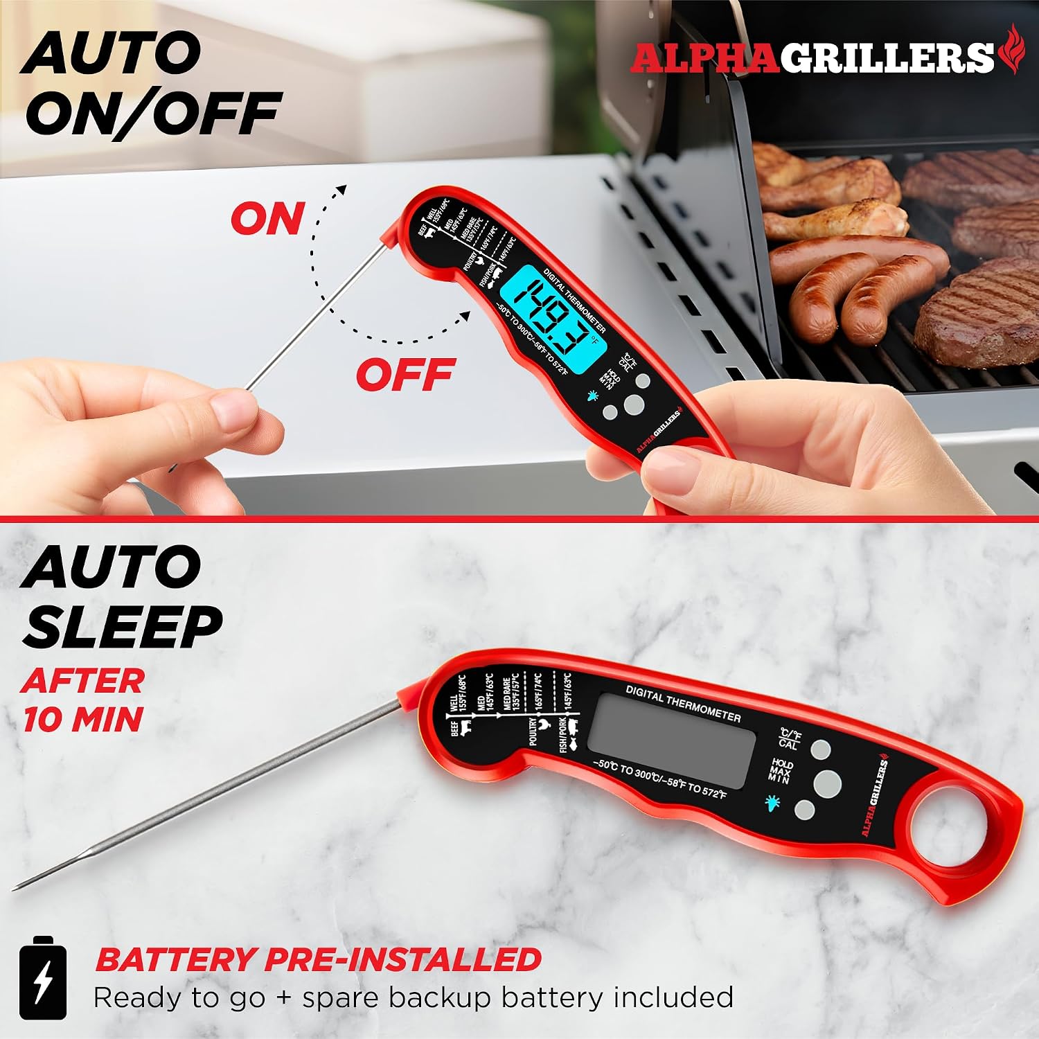 Alpha Grillers Digital Meat Thermometer Review: Ultra-Fast, Waterproof, Backlit. - Image 3