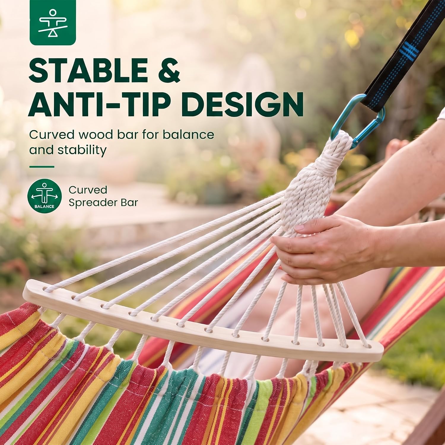GAFETE Outdoor Double Hammock Review (Orange, M): 550lb Polycotton, Straps & Bar. - Image 4