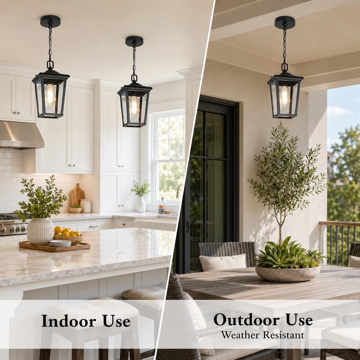Modern Black Anti-Rust Outdoor Hanging Pendant Light - Image 6