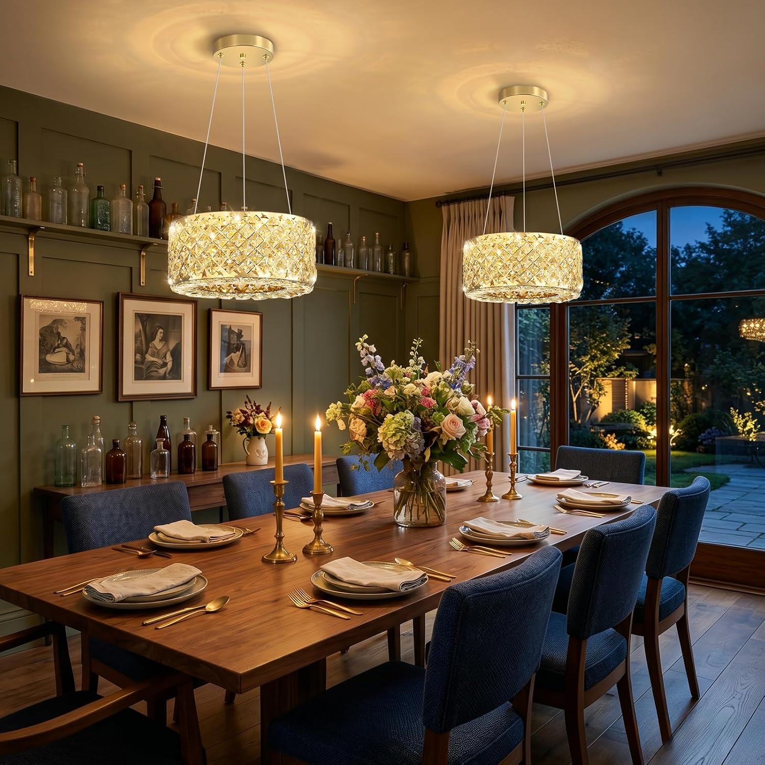 Modern Gold Crystal LED Dimmable Chandelier Pendant for Dining/Kitchen - Image 2