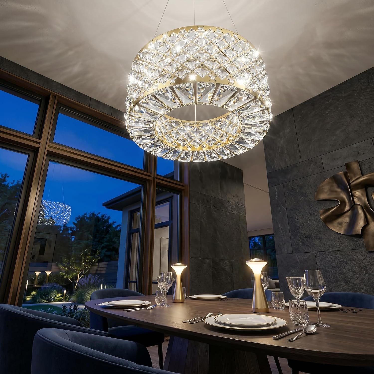 Modern Gold Crystal LED Dimmable Chandelier Pendant for Dining/Kitchen - Image 6