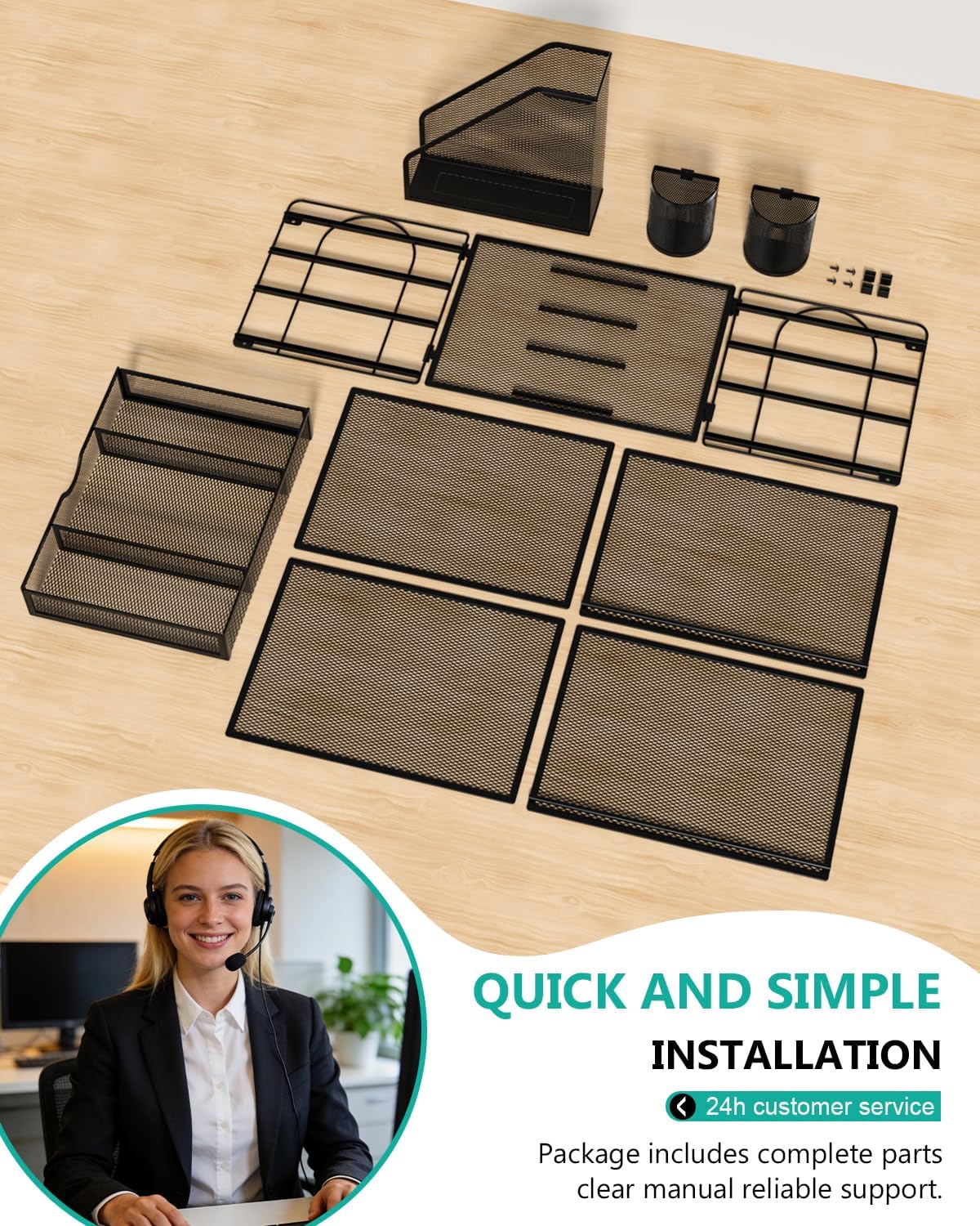 WALI Black 4-Tier Desk Organizer Review: Tray, Drawer & Pen Holders - Image 4
