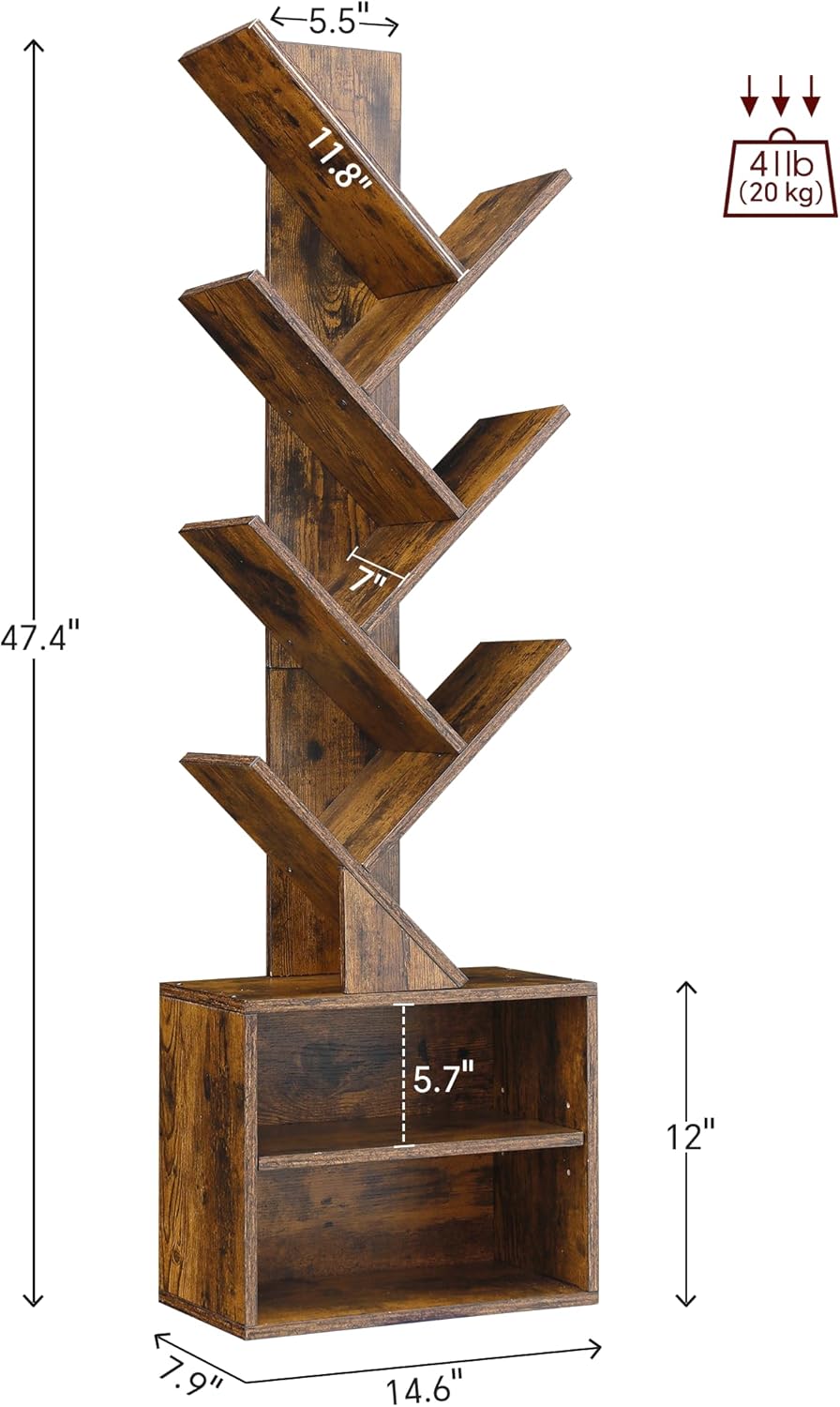 SUNMORY 6-Tier Tree Bookshelf Review: Tall, Narrow Cabinet Bookcase. - Image 2