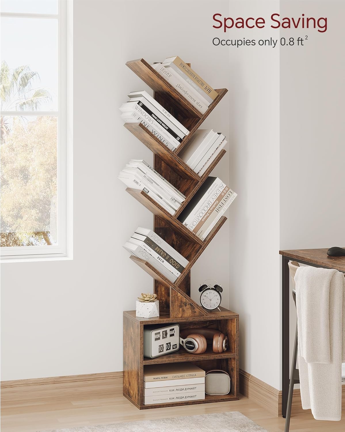 SUNMORY 6-Tier Tree Bookshelf Review: Tall, Narrow Cabinet Bookcase. - Image 3
