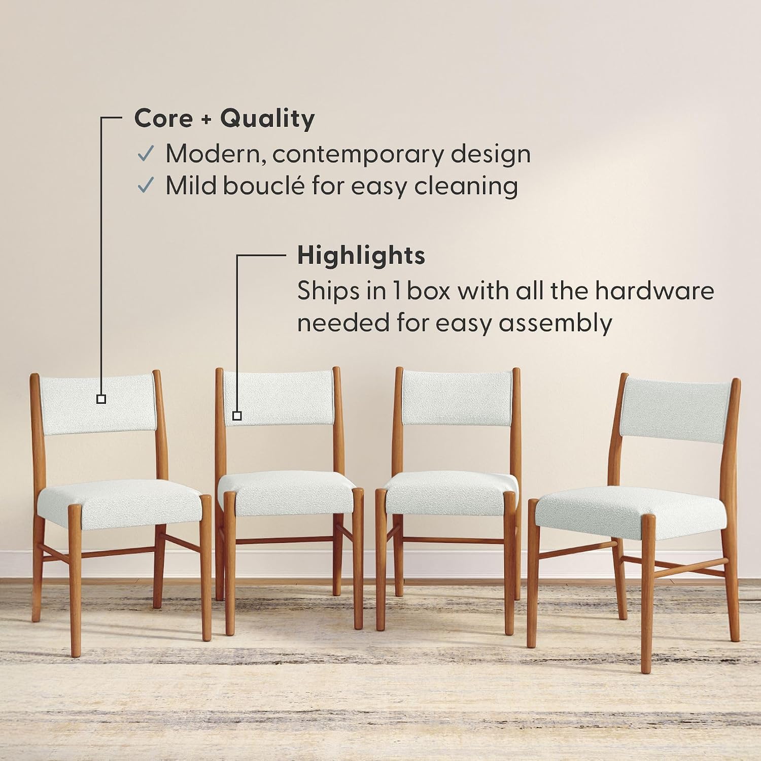 Pecan/Ivory Plank+Beam Brio 4-Chair Review: Easy Setup for Solid Wood Dining - Image 4