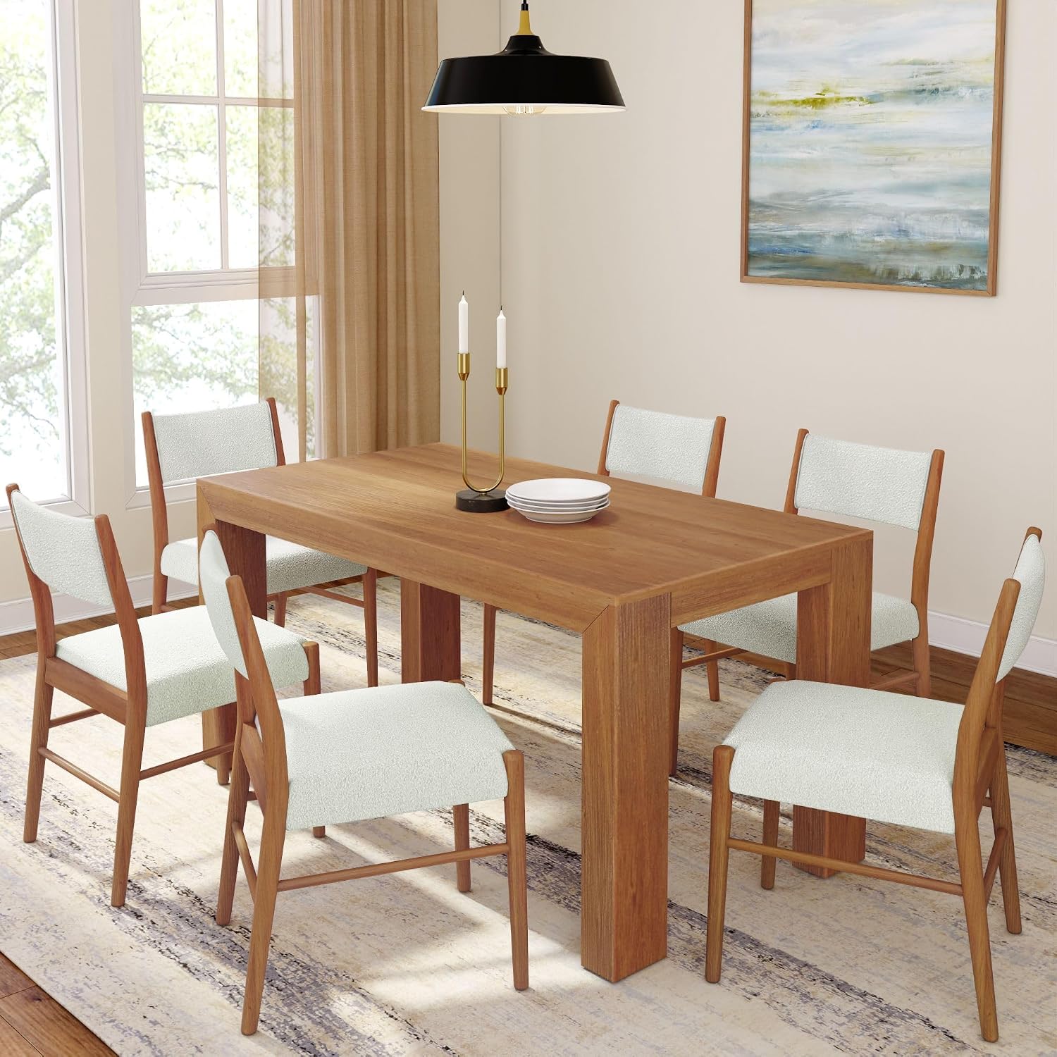 Pecan/Ivory Plank+Beam Brio 4-Chair Review: Easy Setup for Solid Wood Dining - Image 7