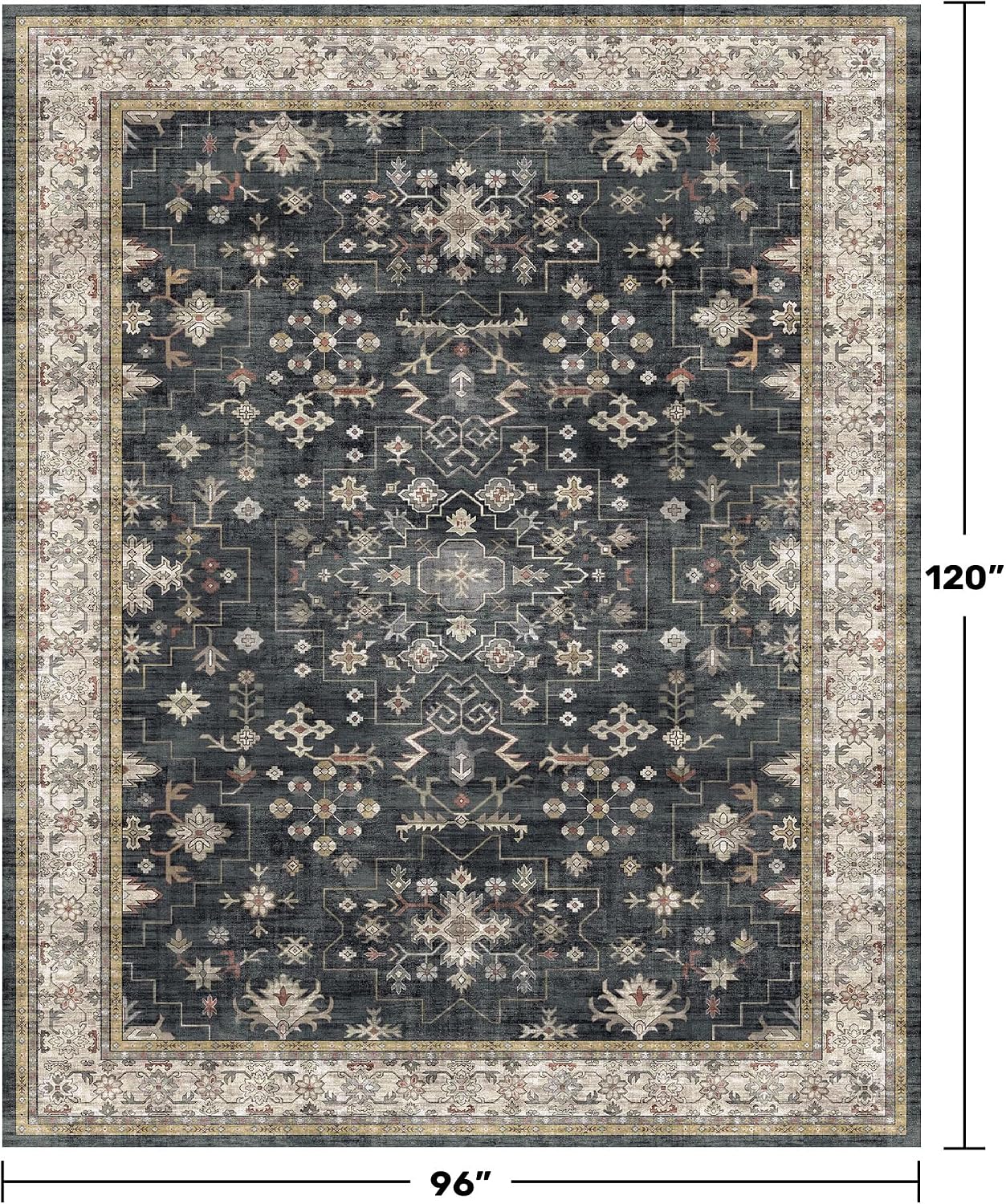 8x10 Black Washable Area Rug Review: Stain Resistant & Non-Slip - Image 2