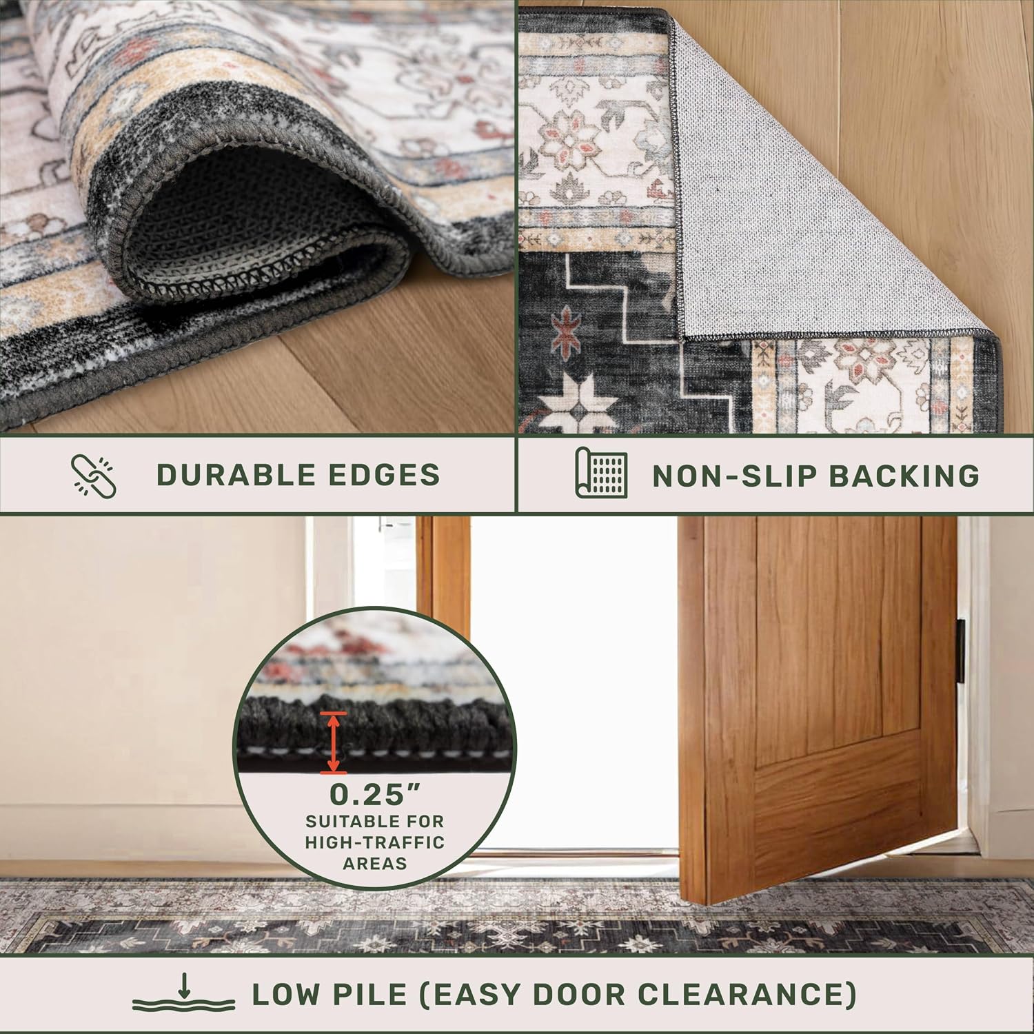 8x10 Black Washable Area Rug Review: Stain Resistant & Non-Slip - Image 5