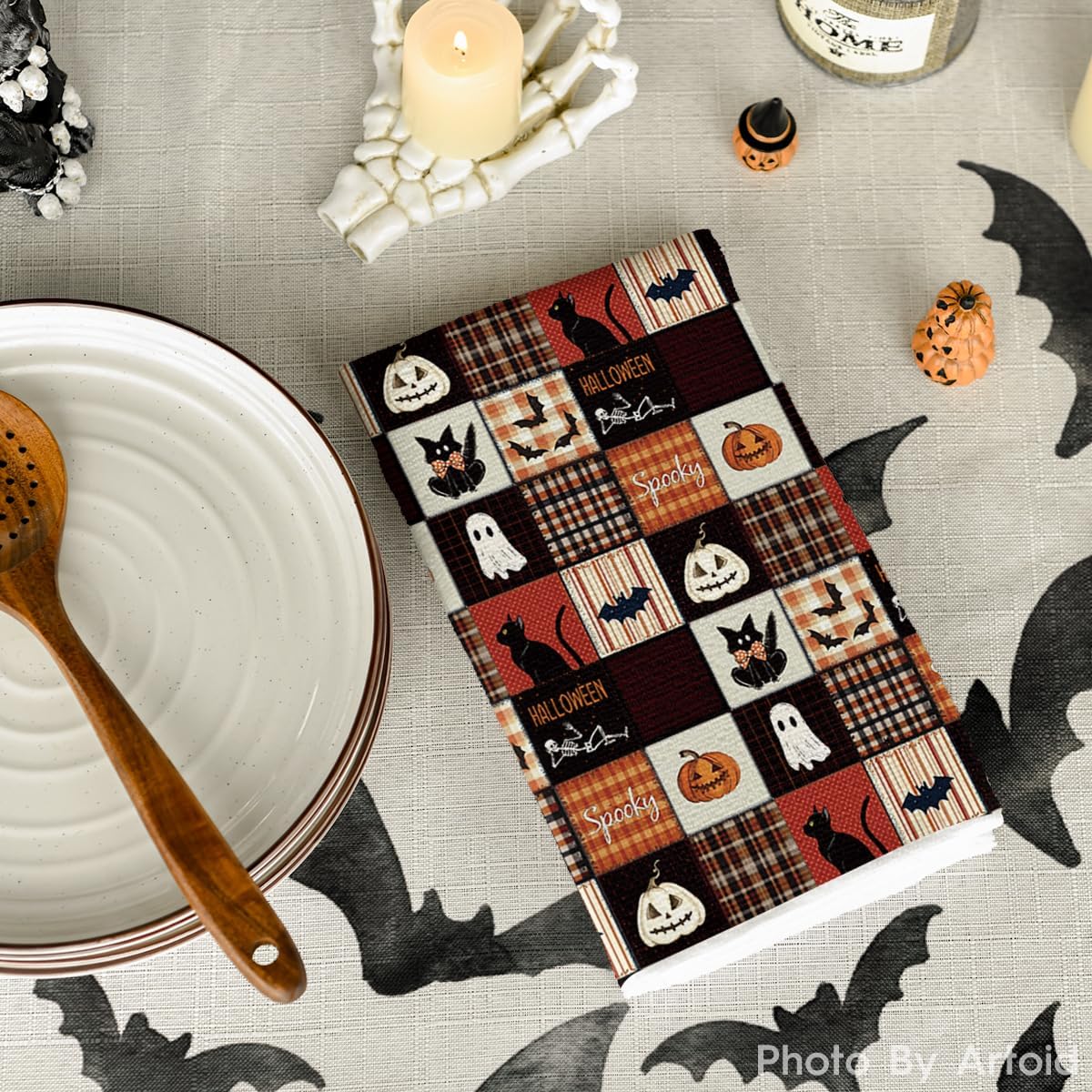Spooky Halloween Pumpkin & Cat Kitchen Towels (2-Pack) - Absorbent Review - Image 4