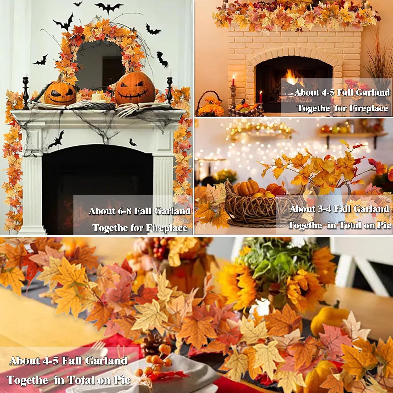 2-pack 13ft Autumn Maple Leaf Garlands for Fall & Home Decor - Image 4