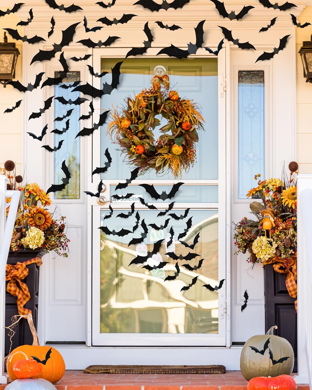 120 Pcs 3D Halloween Bat Wall Stickers, 5 Sizes - Spooky Home & Party Decor - Image 3