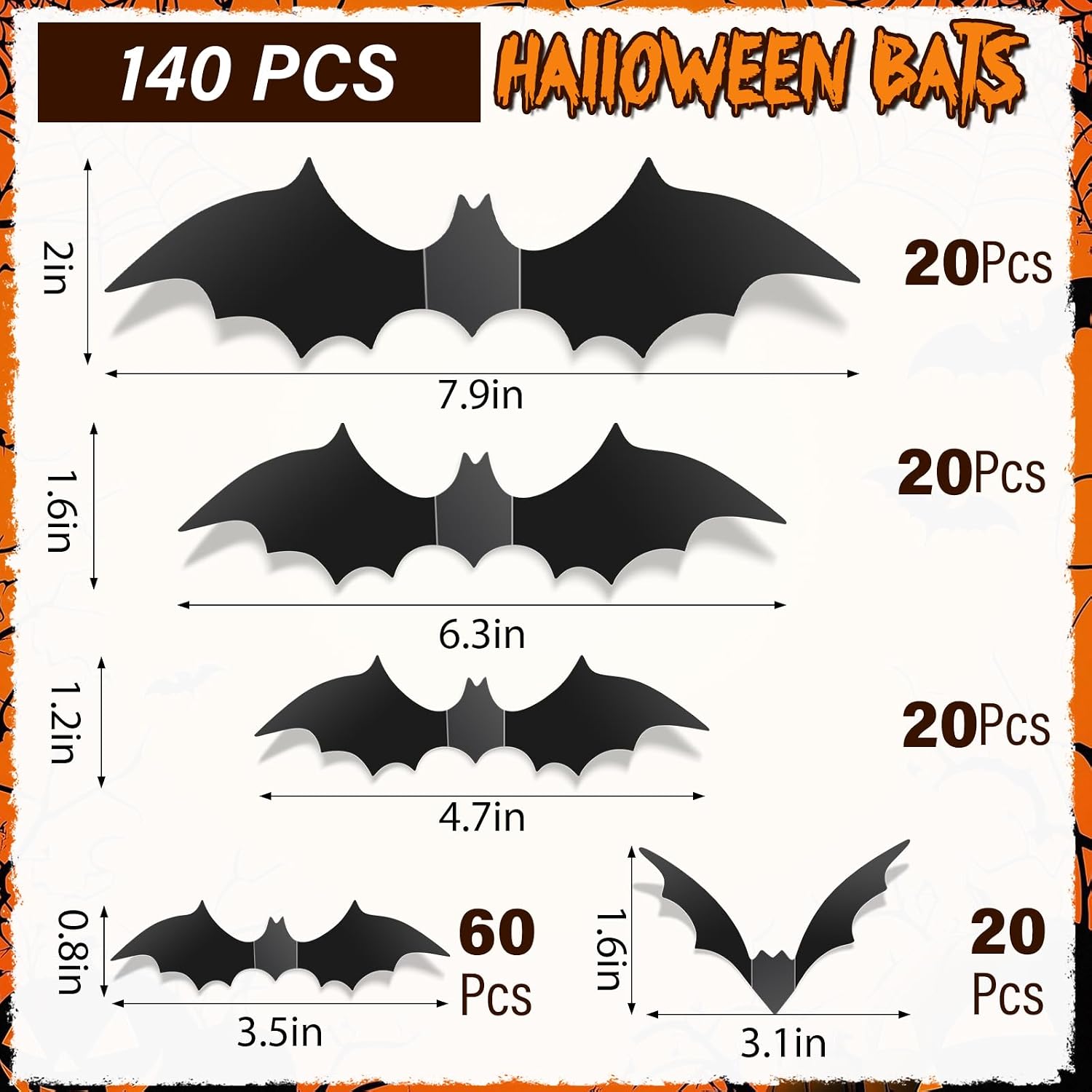 Review: 140 Realistic Scary 3D PVC Bat Halloween Wall Decals - Image 2