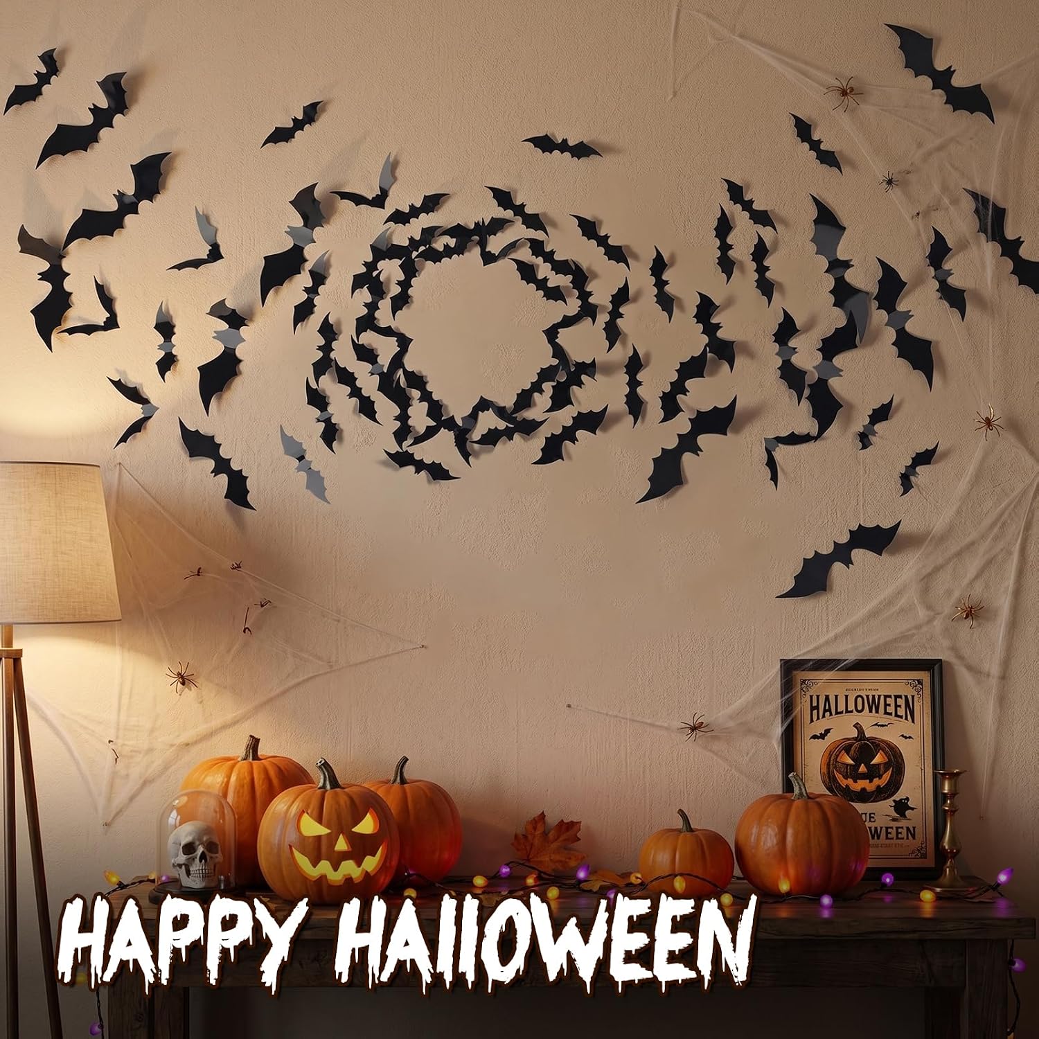 Review: 140 Realistic Scary 3D PVC Bat Halloween Wall Decals - Image 4