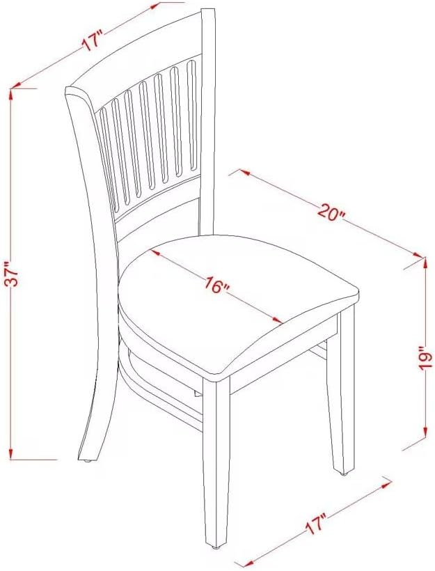 Linen Upholstered Oak Wood Dining Chairs - Set of 2 - Image 3