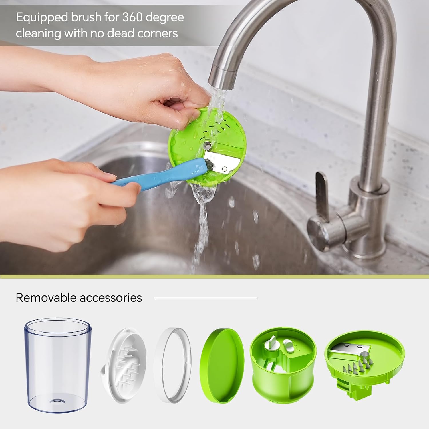 Green 4-in-1 Adjustable Veggie Noodle Slicer & Zoodle Maker - Image 7