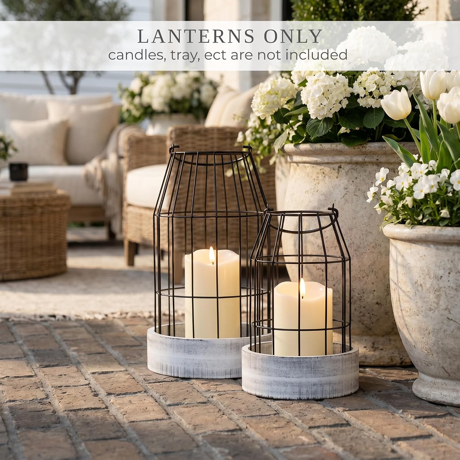 Stylish Modern Farmhouse Lanterns (2-Pack) for Home & Patio Decor - Image 3