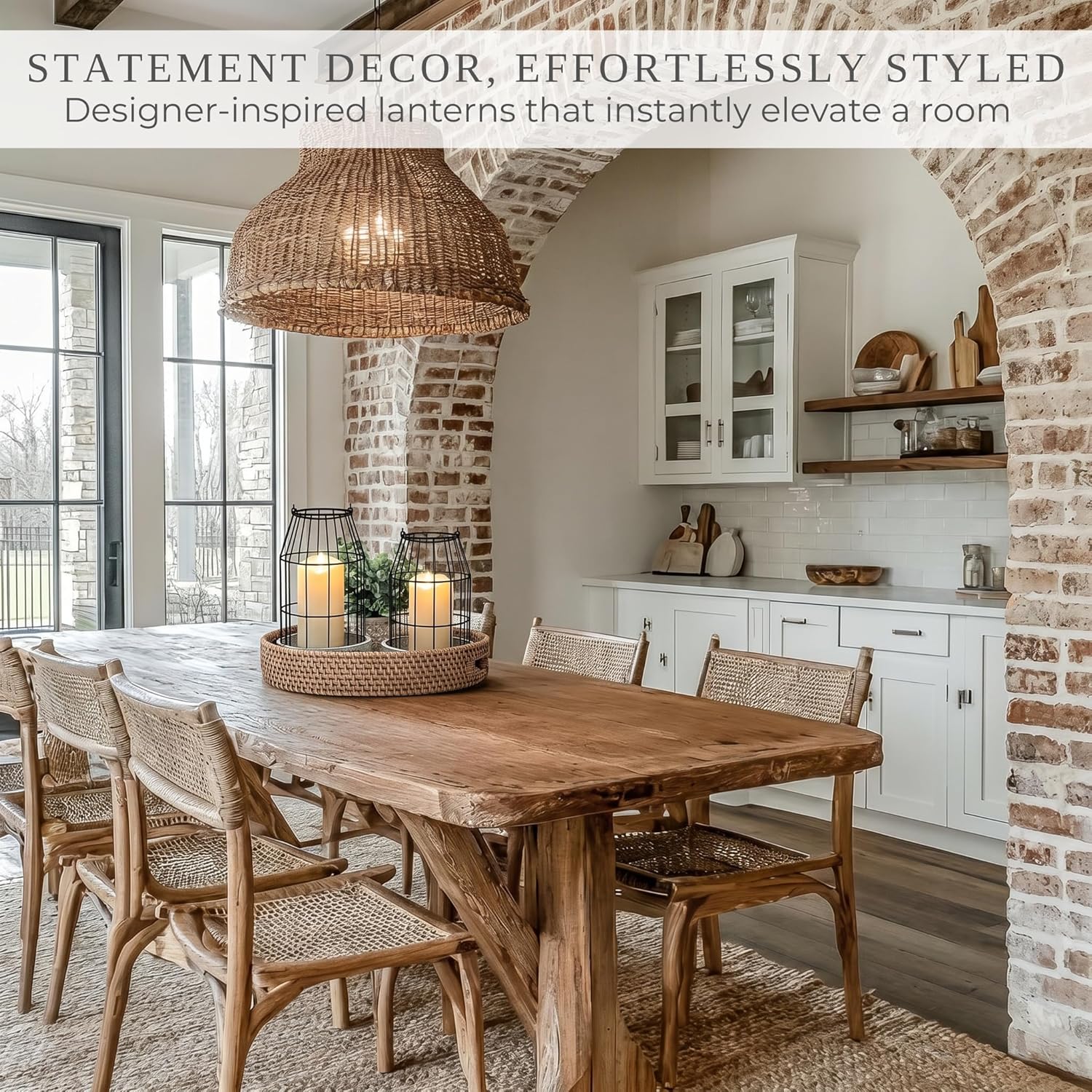 Stylish Modern Farmhouse Lanterns (2-Pack) for Home & Patio Decor - Image 4