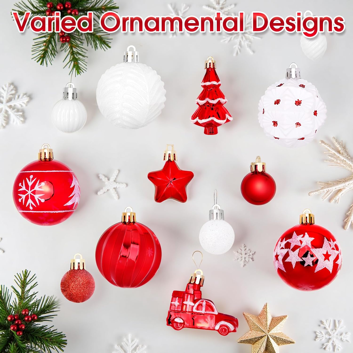 DeckTheHalls 42pc Red/White Shatterproof Christmas Balls Review - Image 3