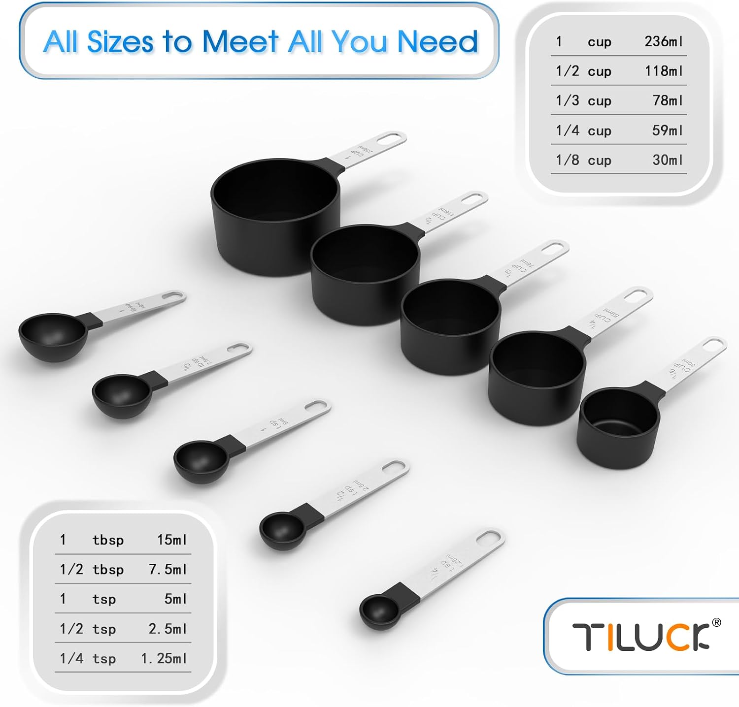 Black Nesting Measuring Cups & Spoons Set with SS Handles Review - Image 3