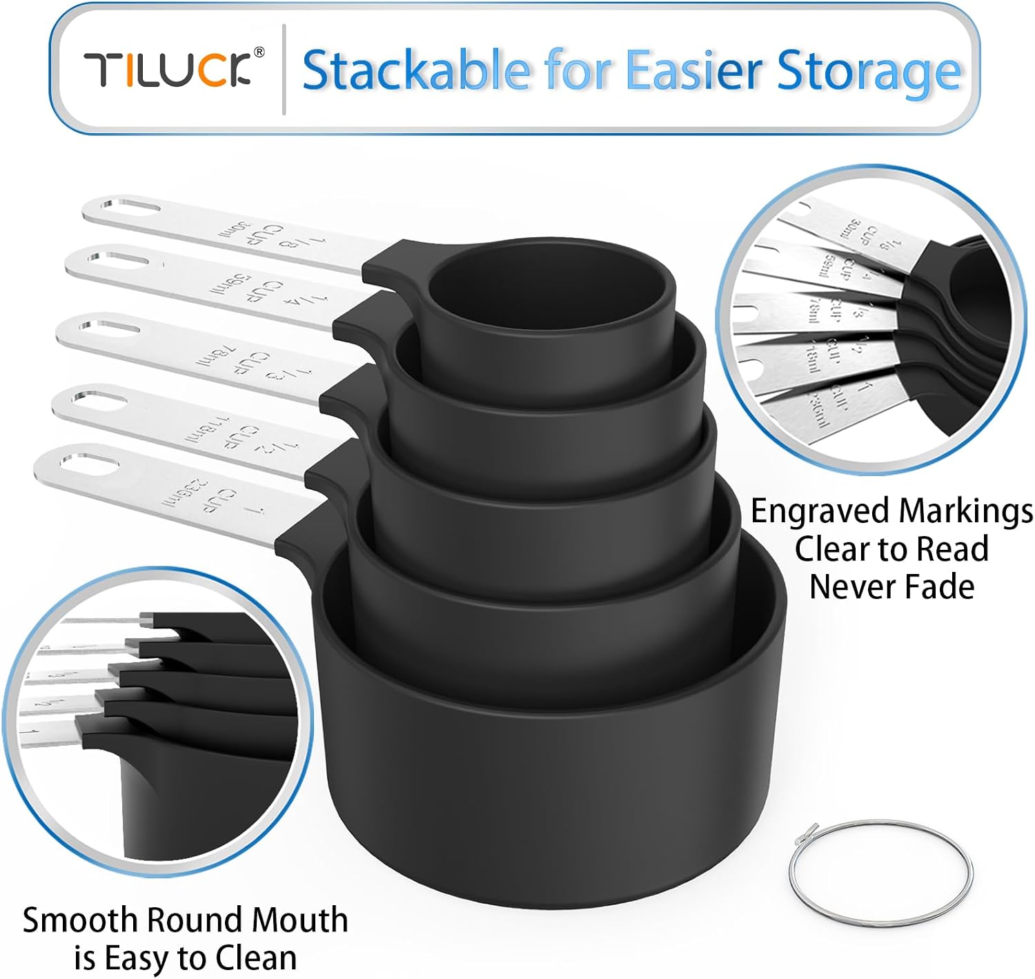 Black Nesting Measuring Cups & Spoons Set with SS Handles Review - Image 4