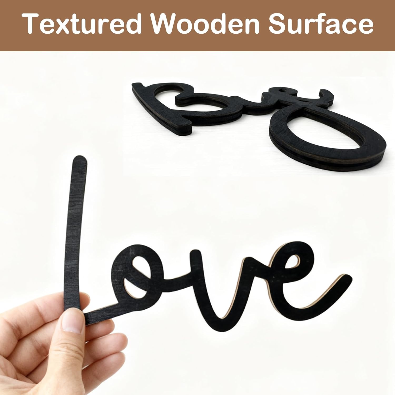 Farmhouse Boho Wooden "Love You Bye" 3D Wall Sign Decor - Image 2