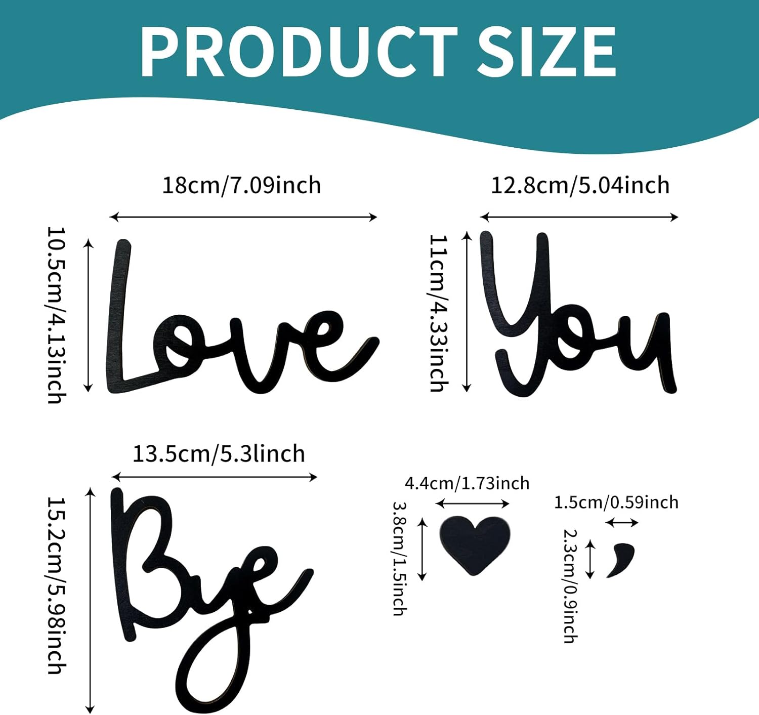 Farmhouse Boho Wooden "Love You Bye" 3D Wall Sign Decor - Image 7