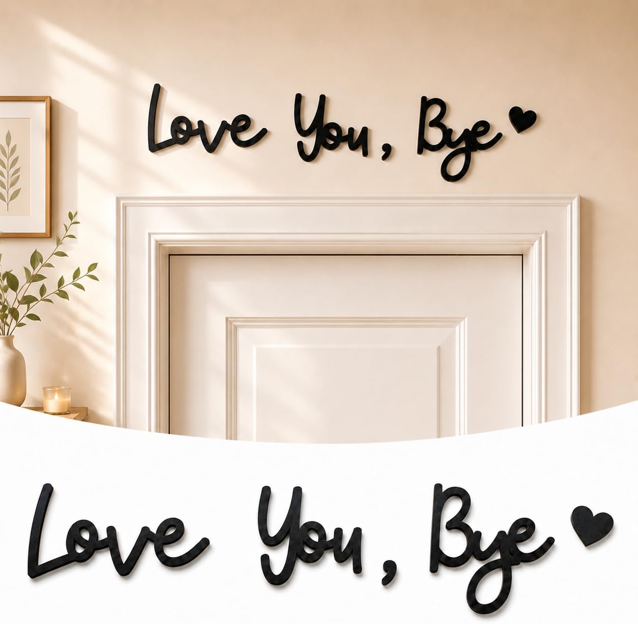 Farmhouse Boho Wooden "Love You Bye" 3D Wall Sign Decor - Image 8