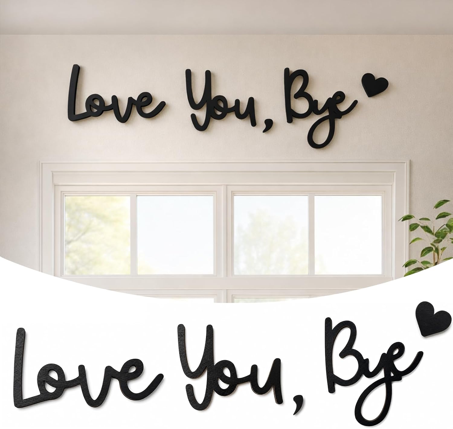 Farmhouse Boho Wooden "Love You Bye" 3D Wall Sign Decor - Image 9