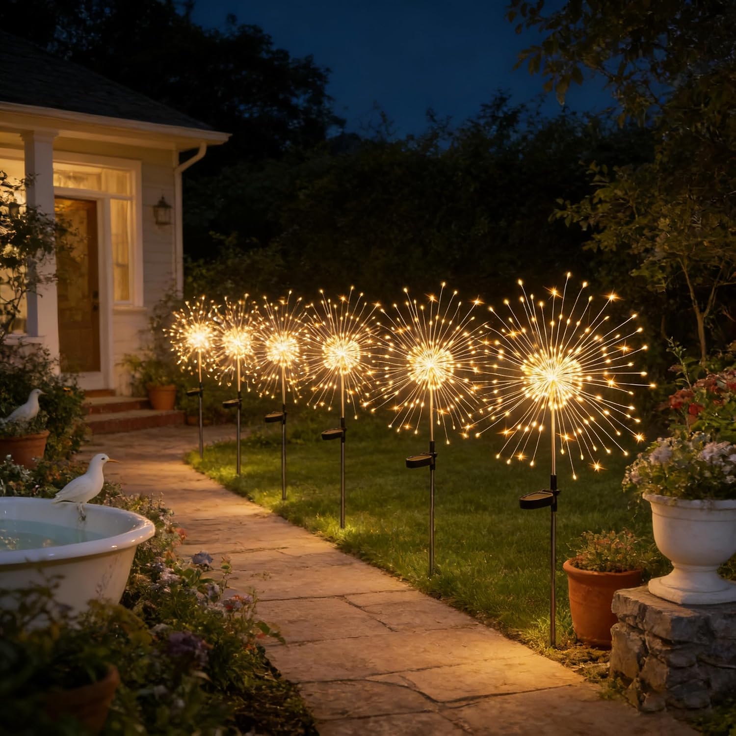 2-Pack 200 LED Solar Firework Garden Lights, Outdoor Waterproof with 8 Modes - Image 6