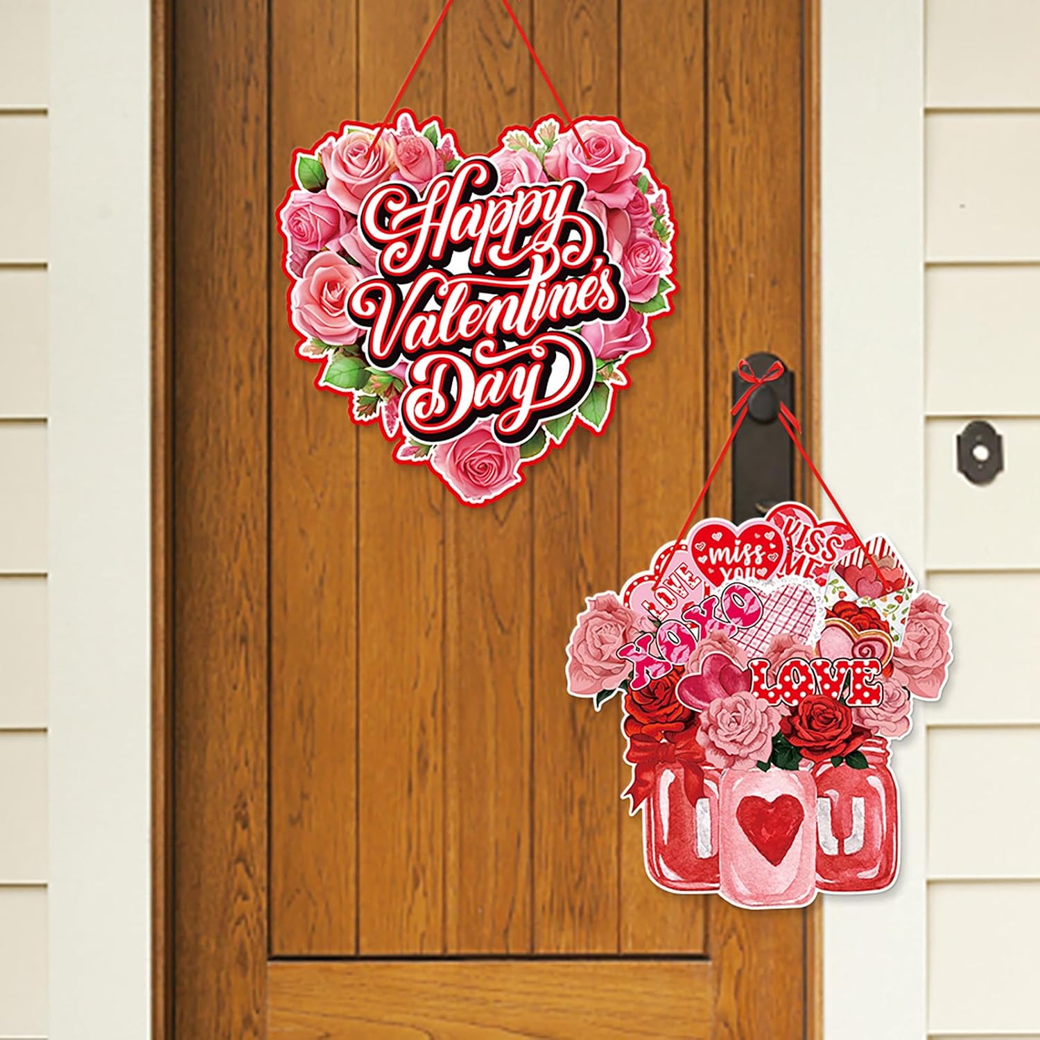 Pink-Red Valentine's Wall/Door Banners - 6pc Romantic Party Signs Decor - Image 6