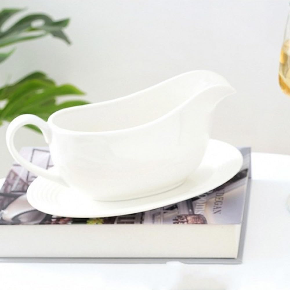 Qlans 17oz Ceramic Gravy Boat Review w/ Ladle & Saucer - Image 4