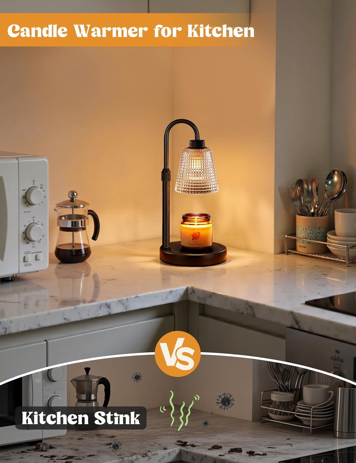 Dimmable & Adjustable Candle Warmer Lamp with Timer. Perfect Home Decor Gift. - Image 4