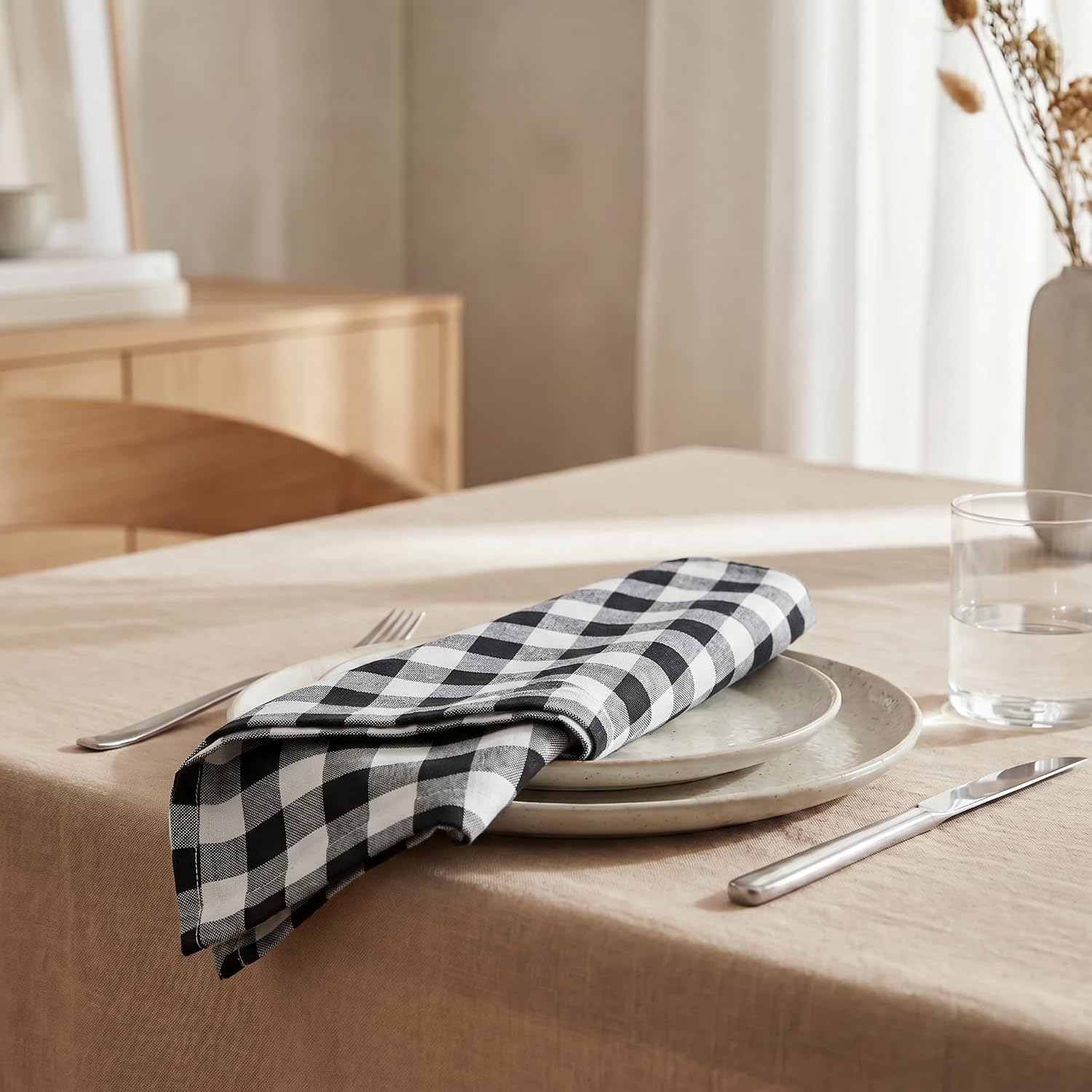 Review: Urban Villa Black Check Cotton Napkins (12-pack, 20x20) for Thanksgiving - Image 4