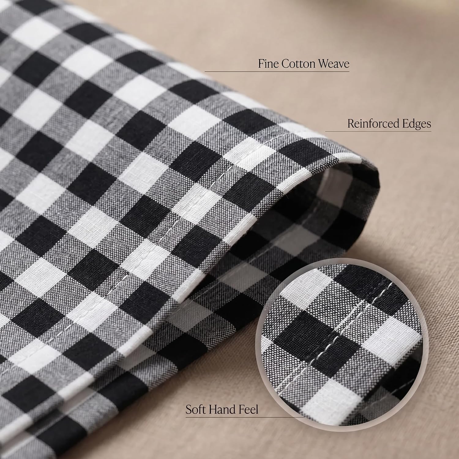 Review: Urban Villa Black Check Cotton Napkins (12-pack, 20x20) for Thanksgiving - Image 5