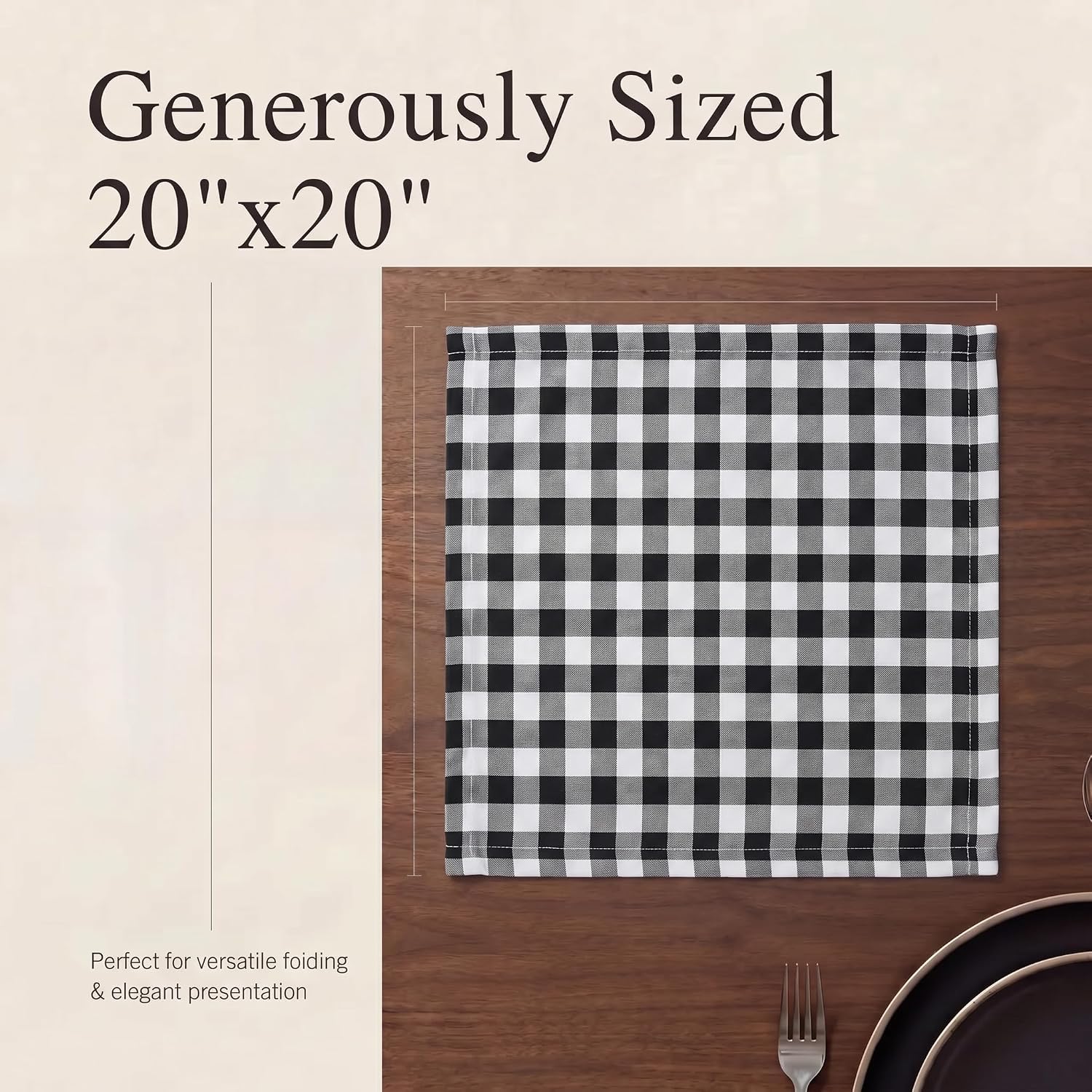 Review: Urban Villa Black Check Cotton Napkins (12-pack, 20x20) for Thanksgiving - Image 6