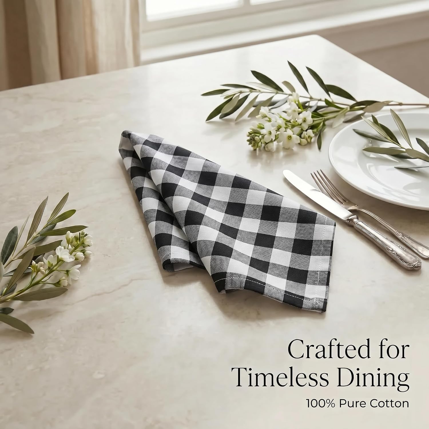 Review: Urban Villa Black Check Cotton Napkins (12-pack, 20x20) for Thanksgiving - Image 8