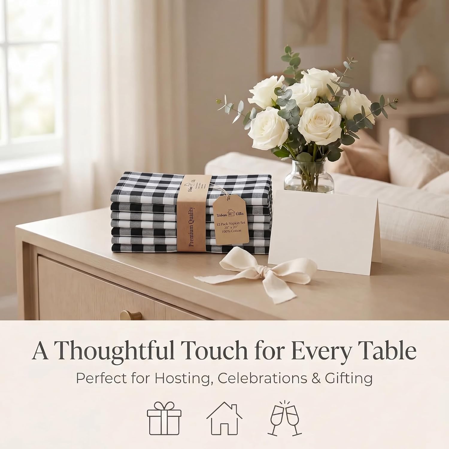Review: Urban Villa Black Check Cotton Napkins (12-pack, 20x20) for Thanksgiving - Image 9