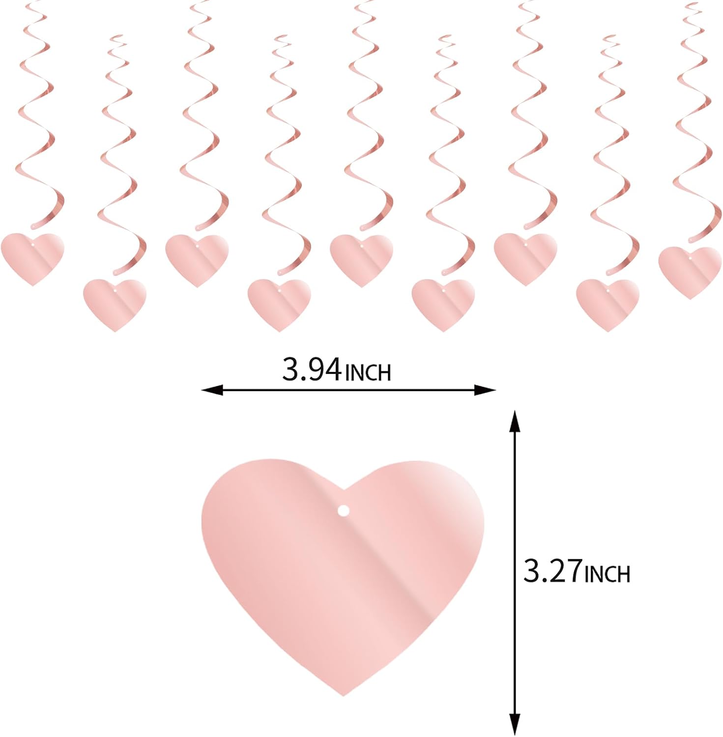 18pc Pink Heart Valentine's Party Garland & Romantic Swirl Decor - Image 2