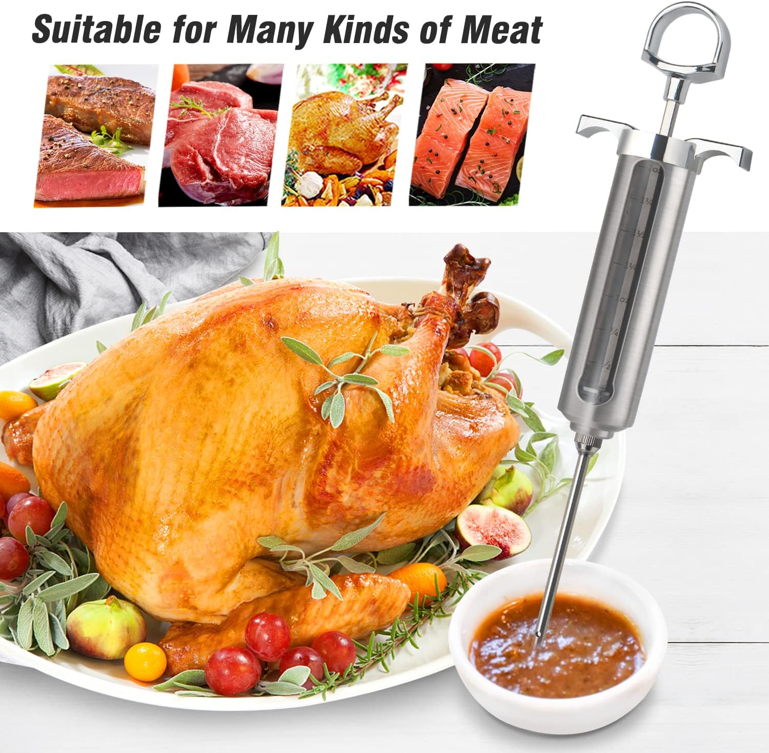 Ofargo Meat Injector Kit Review: 3 Marinade Needles for Smoker Meats + Manual - Image 4